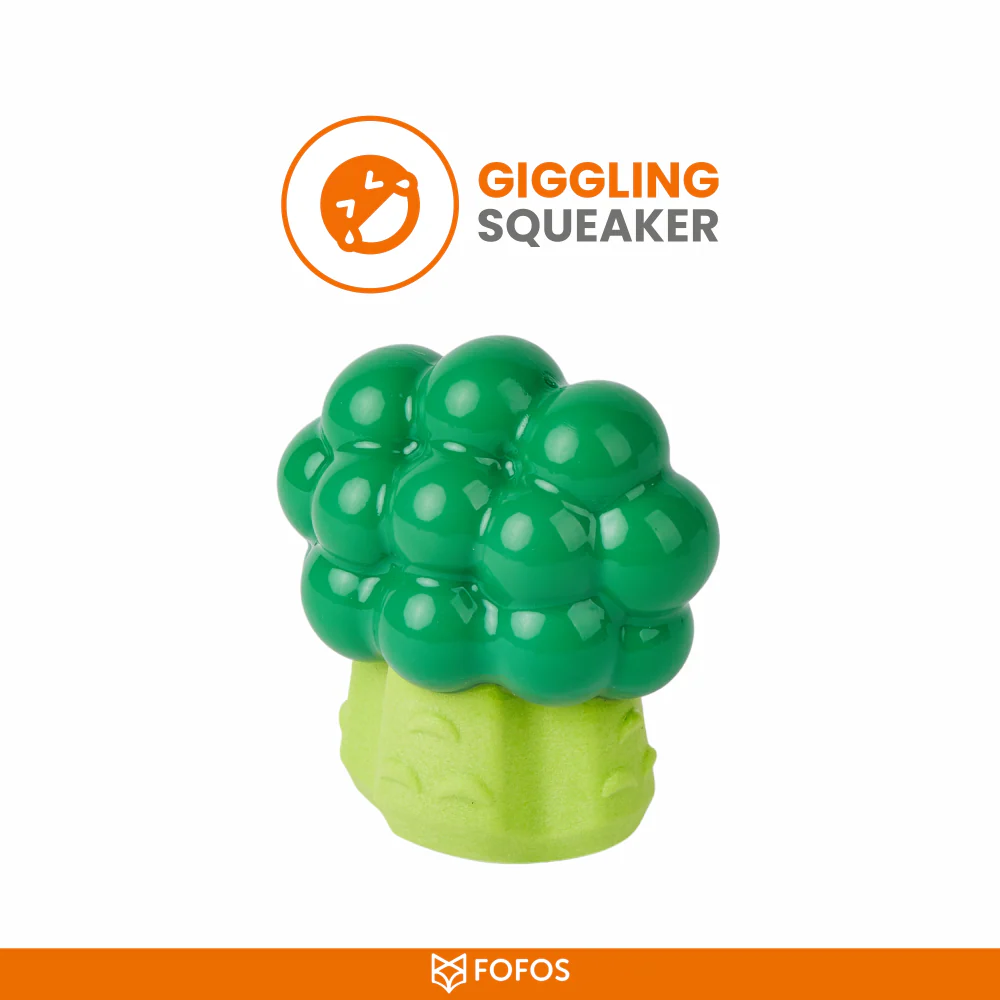 Barkbutler x Fofos Giggling Vegi Bites Broccoli Squeaky Chew Toy for Dogs - Image 4