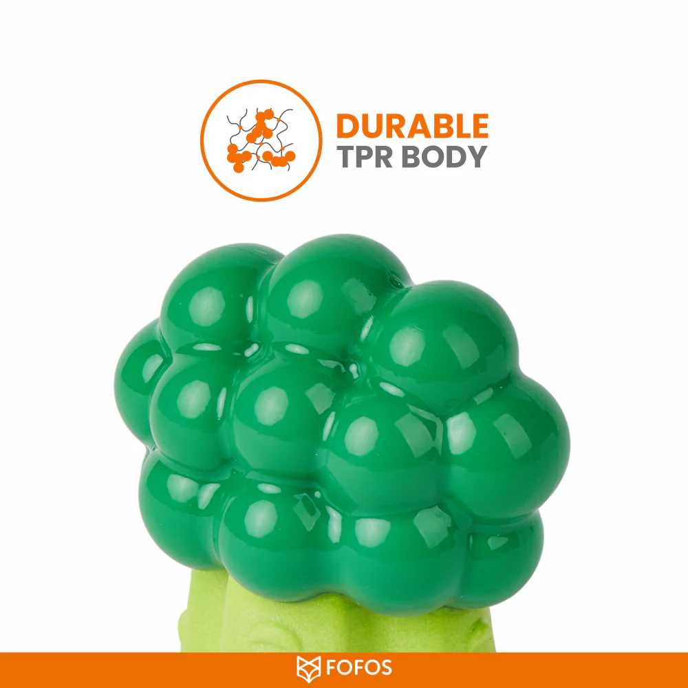 Barkbutler x Fofos Giggling Vegi Bites Broccoli Squeaky Chew Toy for Dogs - Image 5