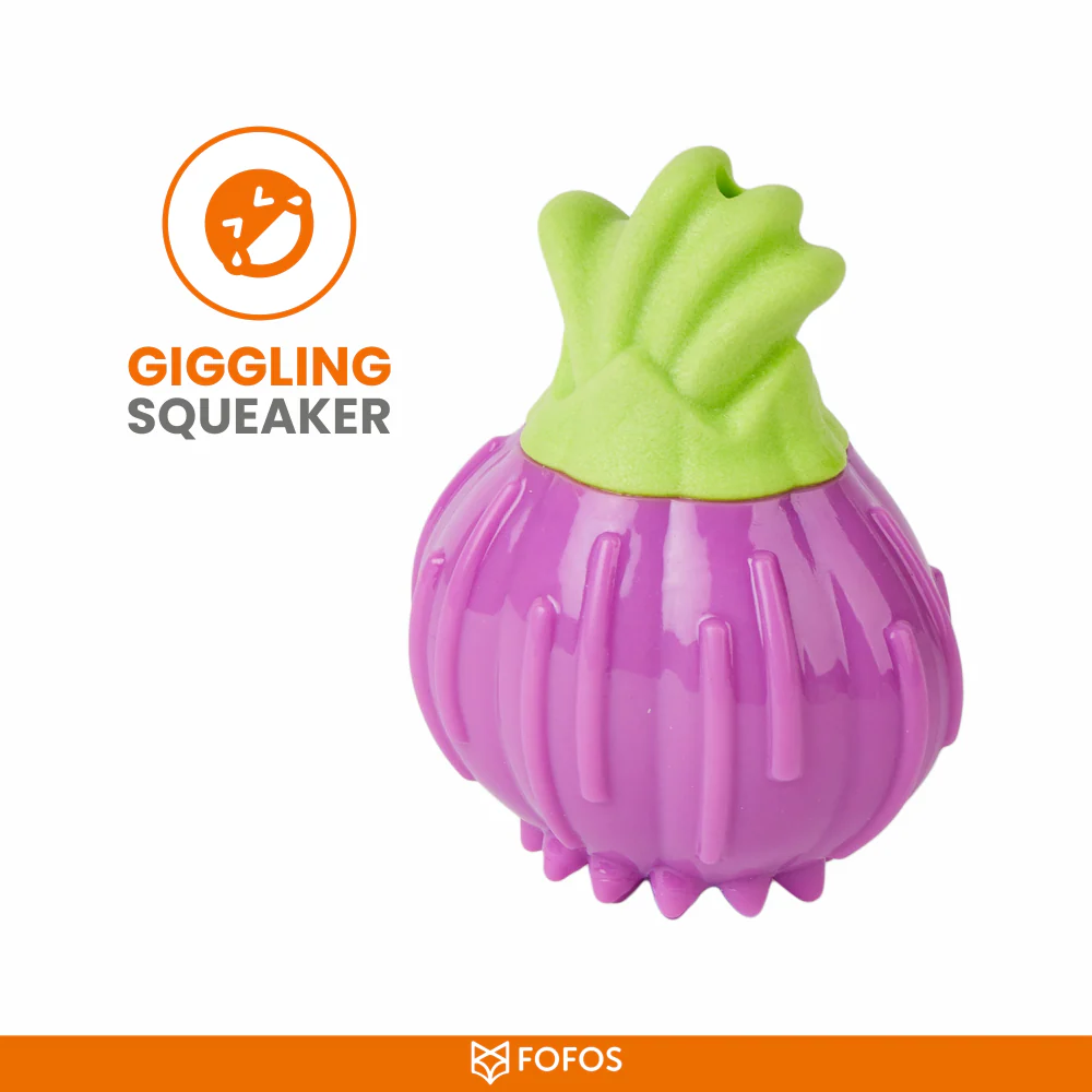 Barkbutler x Fofos Giggling Vegi Bites Onion Squeaky Chew Toy for Dogs - Image 6