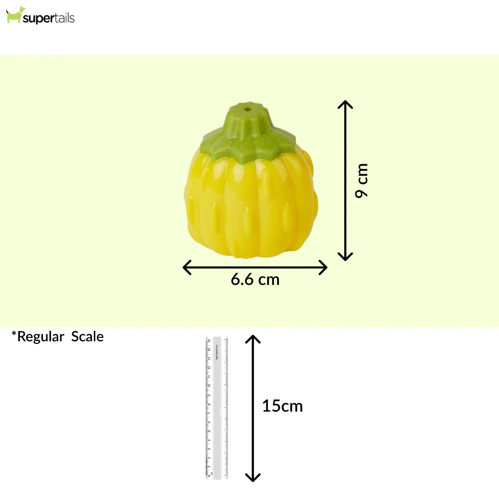 Barkbutler x Fofos Giggling Vegi Bites Pumpkin Squeaky Chew Toy for Dogs - Image 2