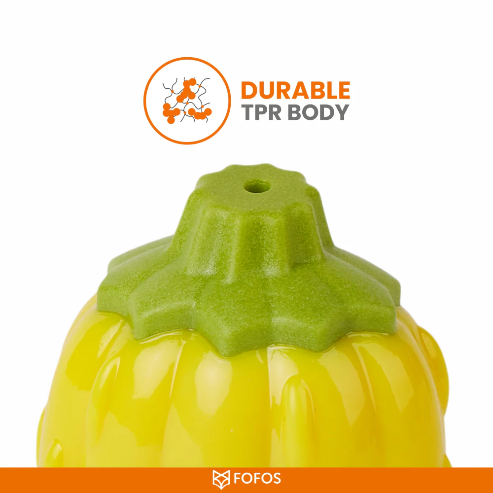 Barkbutler x Fofos Giggling Vegi Bites Pumpkin Squeaky Chew Toy for Dogs - Image 5