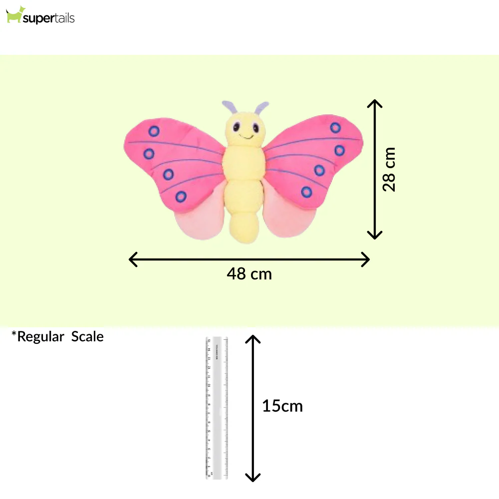 Barkbutler x Fofos Jumbo Butterfly Plush Toy for Dogs (Pink) - Image 2