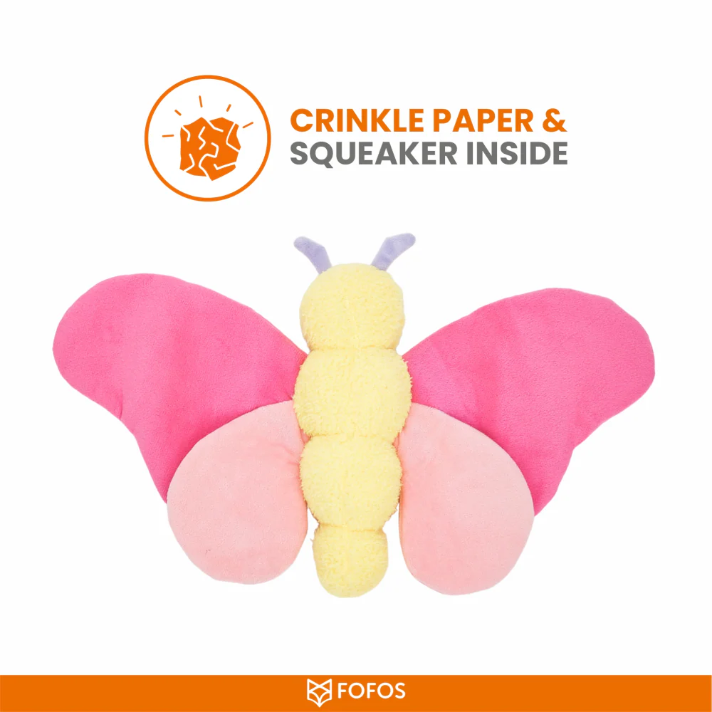 Barkbutler x Fofos Jumbo Butterfly Plush Toy for Dogs (Pink) - Image 6
