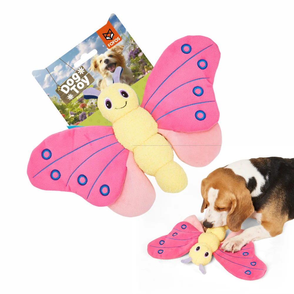 Barkbutler x Fofos Jumbo Butterfly Plush Toy for Dogs (Pink) - Image 7