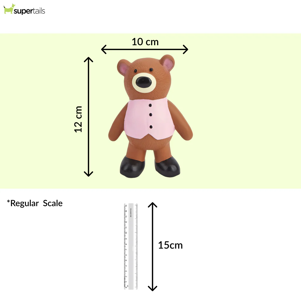 Barkbutler x Fofos Latex Bear Squeaky Toy for Dogs (Brown) - Image 2
