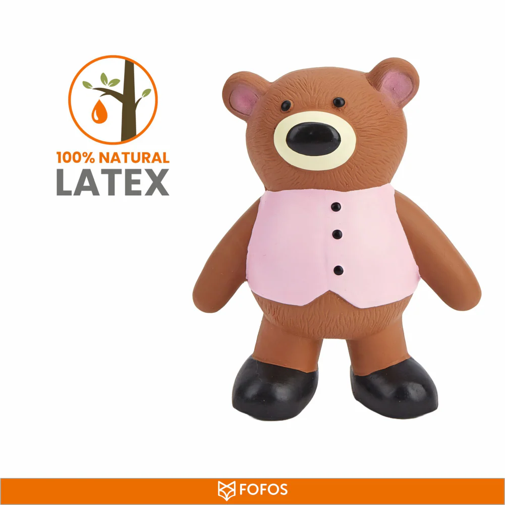 Barkbutler x Fofos Latex Bear Squeaky Toy for Dogs (Brown) - Image 5