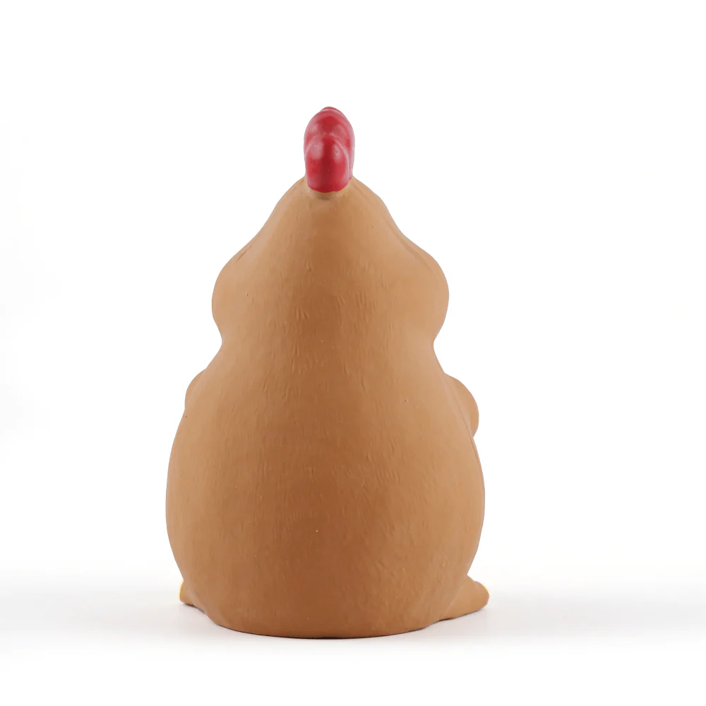 Barkbutler x Fofos Latex Bi Rooster Squeaky Toy for Dogs (Brown) - Image 5