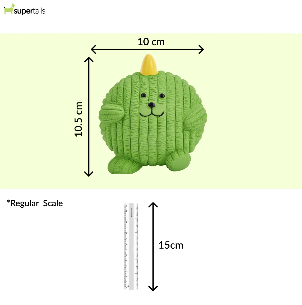 Barkbutler x Fofos Latex Dinosaur Ball Squeaky Toy for Dogs (Green) - Image 2