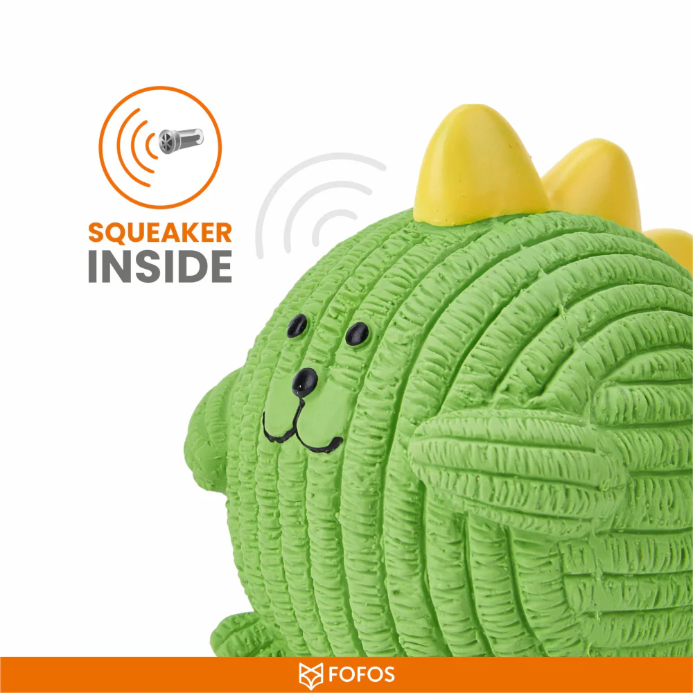 Barkbutler x Fofos Latex Dinosaur Ball Squeaky Toy for Dogs (Green) - Image 4