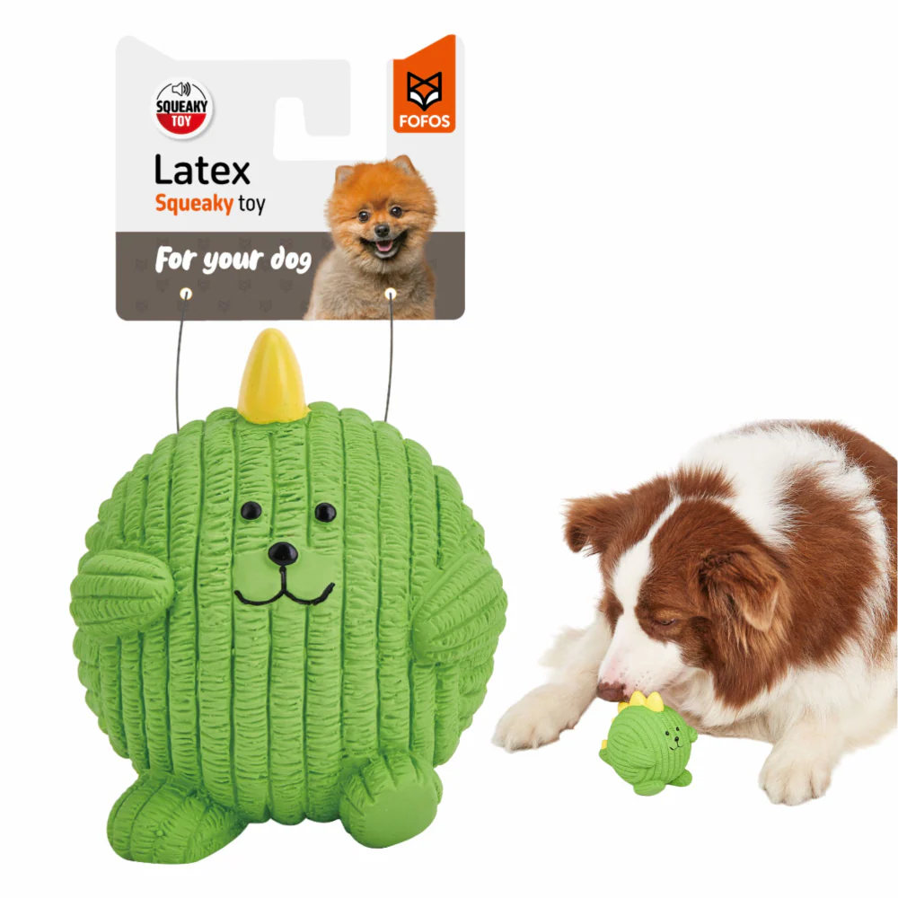 Barkbutler x Fofos Latex Dinosaur Ball Squeaky Toy for Dogs (Green) - Image 6