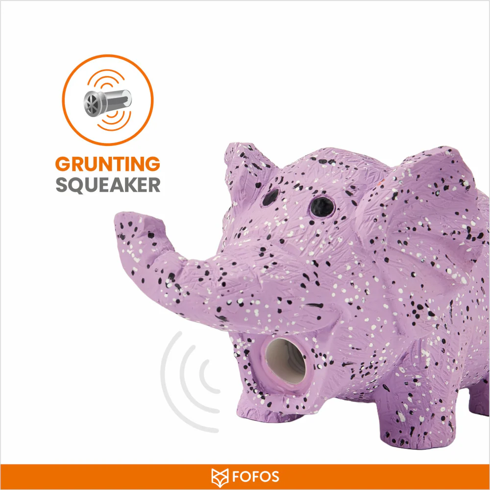 Barkbutler x Fofos Latex Elephant Squeaky Toy for Dogs (Purple) - Image 4