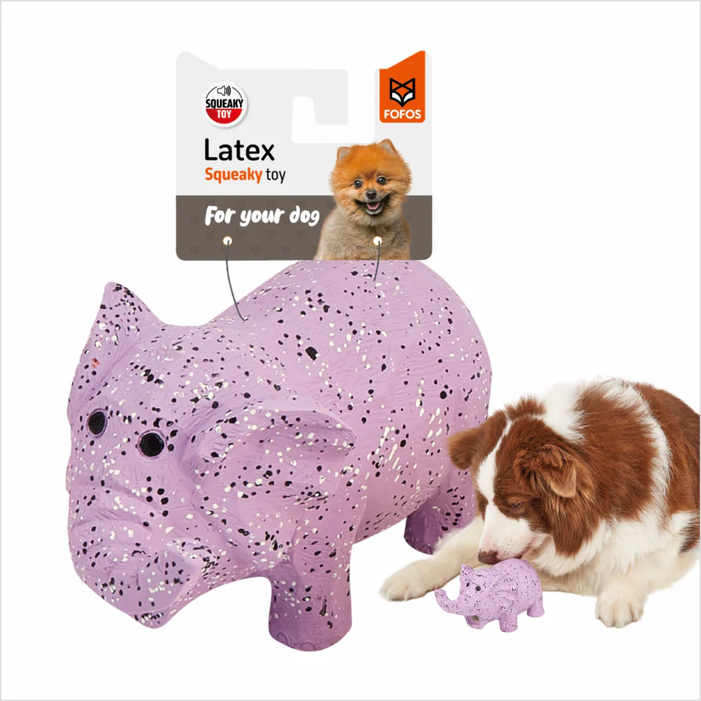 Barkbutler x Fofos Latex Elephant Squeaky Toy for Dogs (Purple) - Image 6