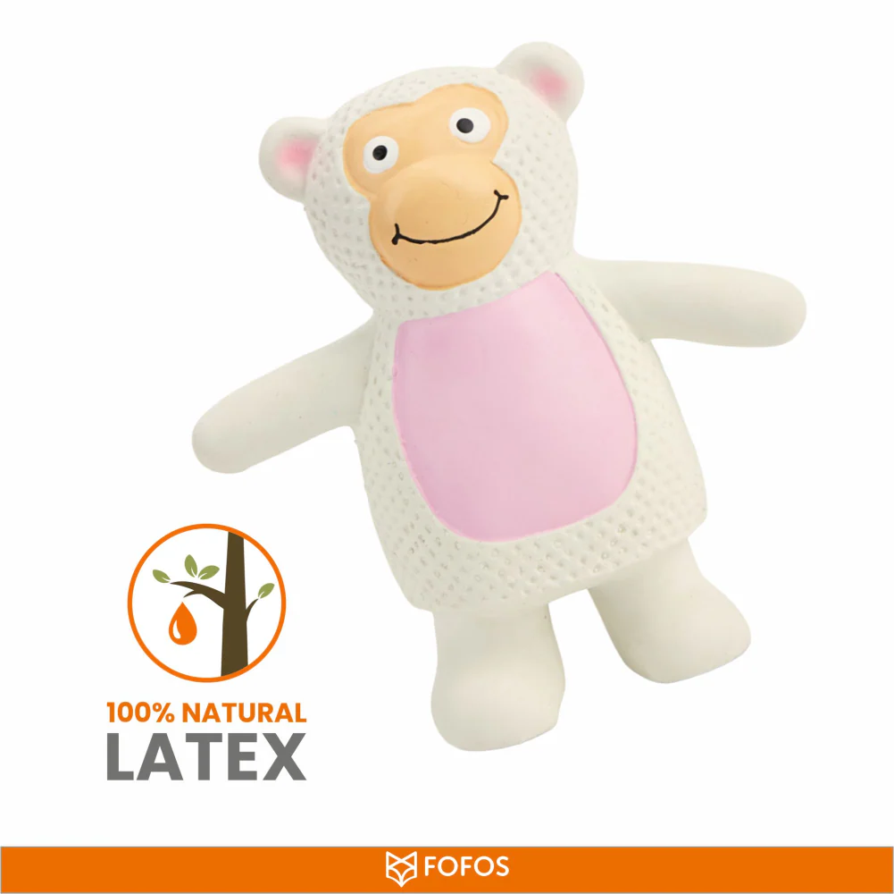 Barkbutler x Fofos Latex Monkey Squeaky Toy for Dogs (Grey) - Image 5