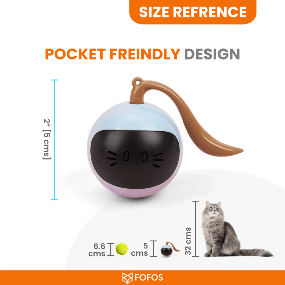 Barkbutler x Fofos Magic Ball Tumbler Smart Toy for Cats (White) - Image 2