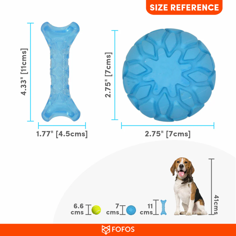 Barkbutler x Fofos Milk Bone & Ball Durable Interactive Chew Toy for Dogs (Blue) - Image 5
