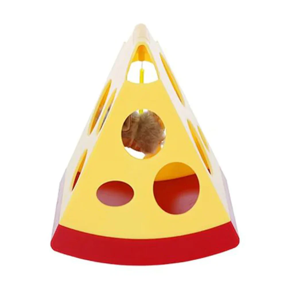 Barkbutler x Fofos Mouse In Cheese Interactive Toy for Cats (Yellow/Red) - Image 4