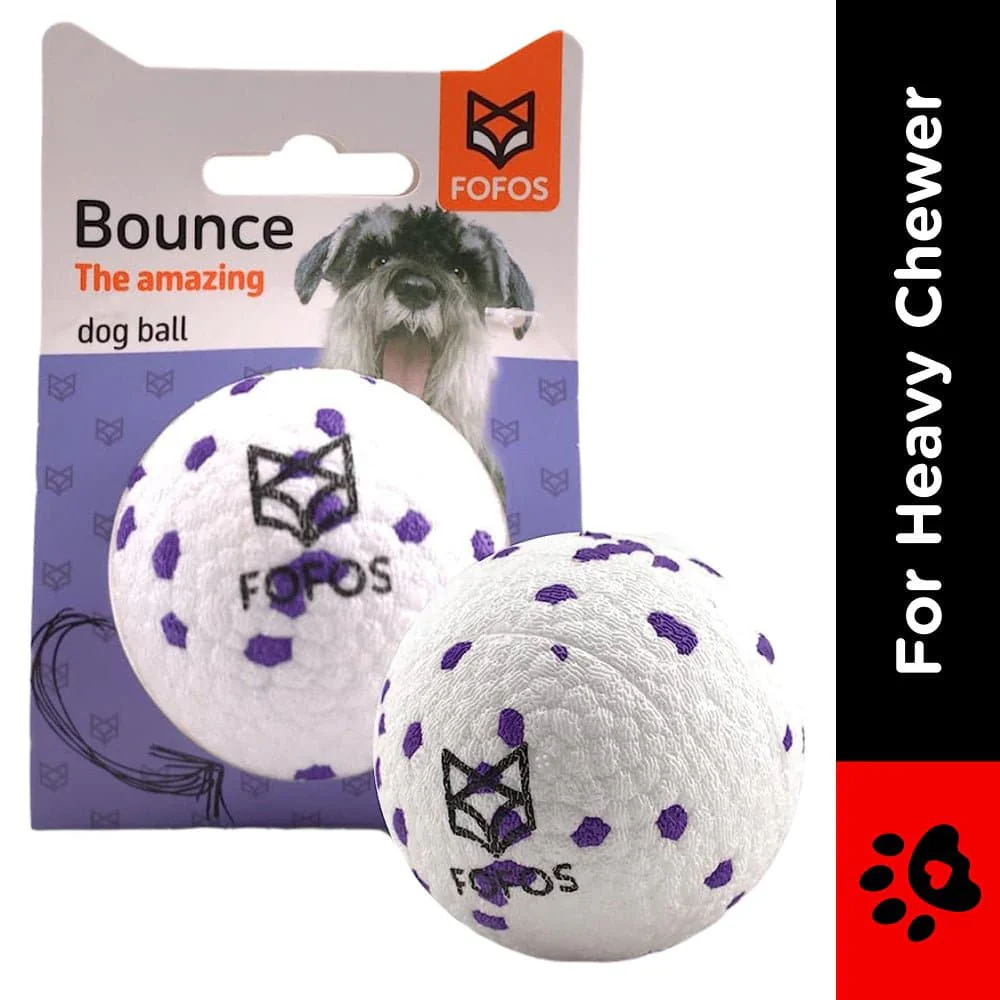 Barkbutler x Fofos Super Bounce Chew Ball for Dogs (White) - Image 2