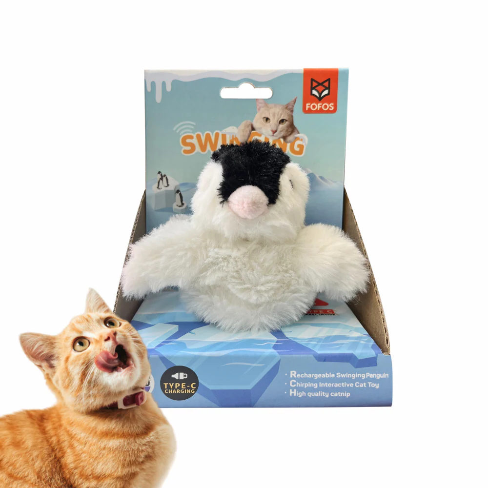 Barkbutler x Fofos Swinging Penguin Interactive Toy for Cats (White/Black) - Image 4