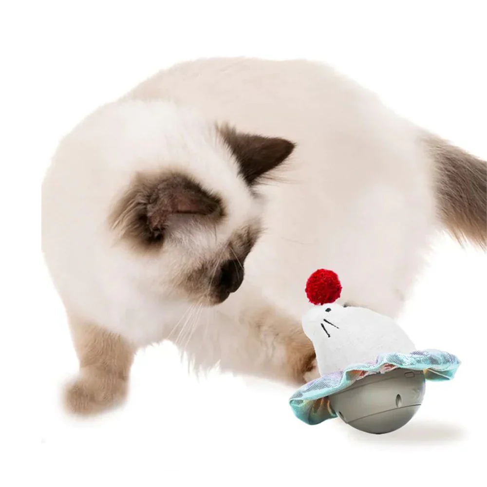 Barkbutler x Fofos Whirling Laser Electronic Sea Lion Tumbler Toy for Cats (White/Grey) - Image 3