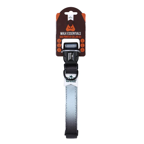 Basil Adjustable Padded Collar for Dogs (Black/Gray) - Image 4