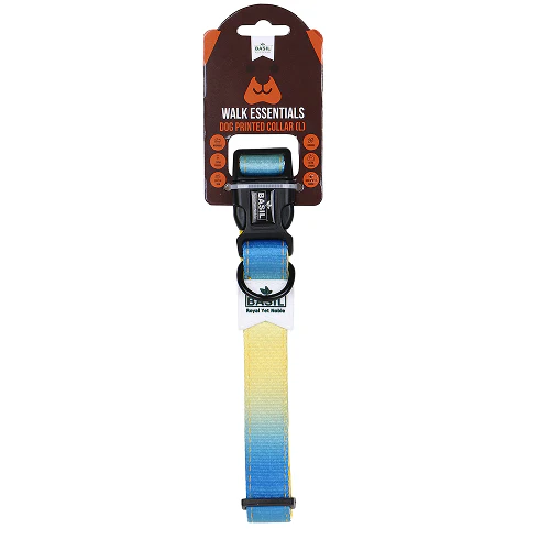 Basil Adjustable Padded Collar for Dogs (Blue/Yellow) - Image 3