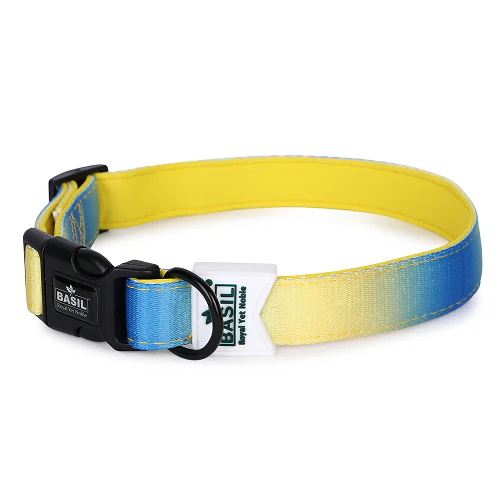 Basil Adjustable Padded Collar for Dogs (Blue/Yellow) - Image 5