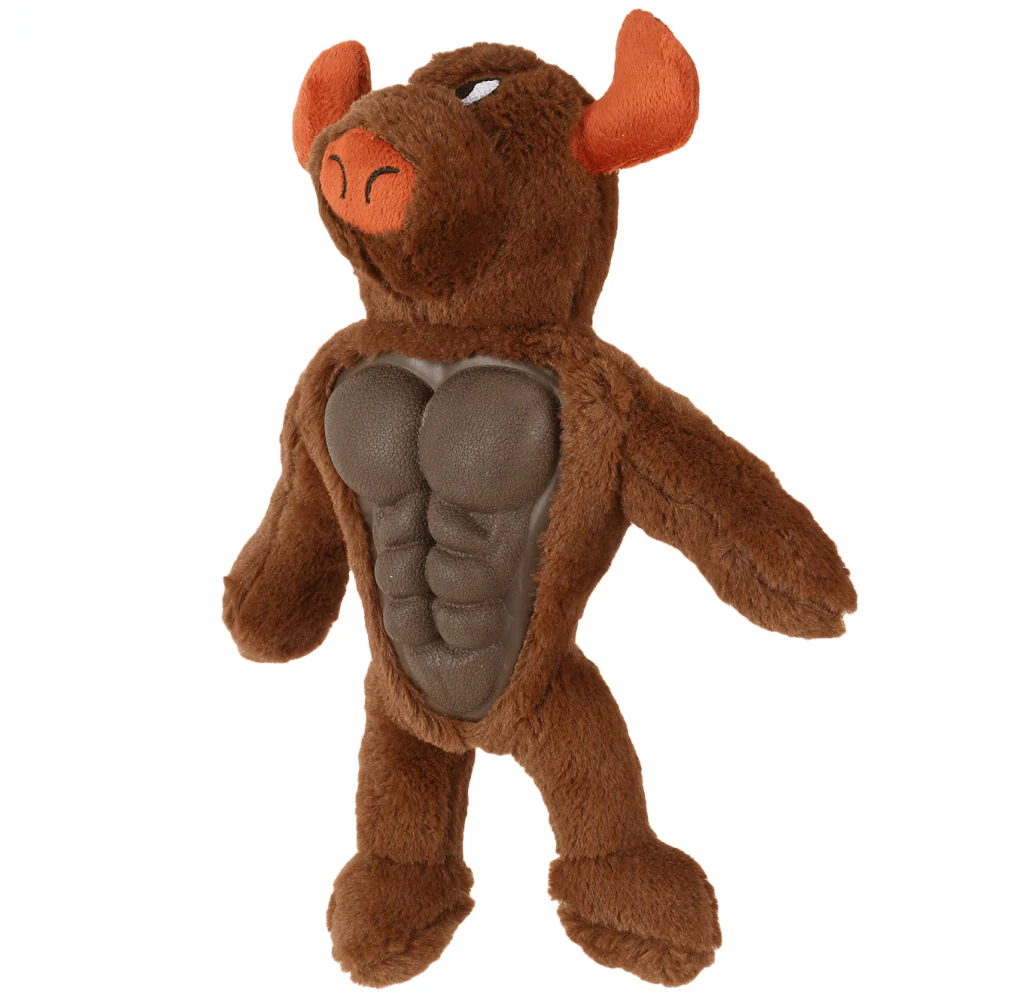 Basil Big Bull Plush Toy with Squeaky TPR for Dogs and Cats - Image 3