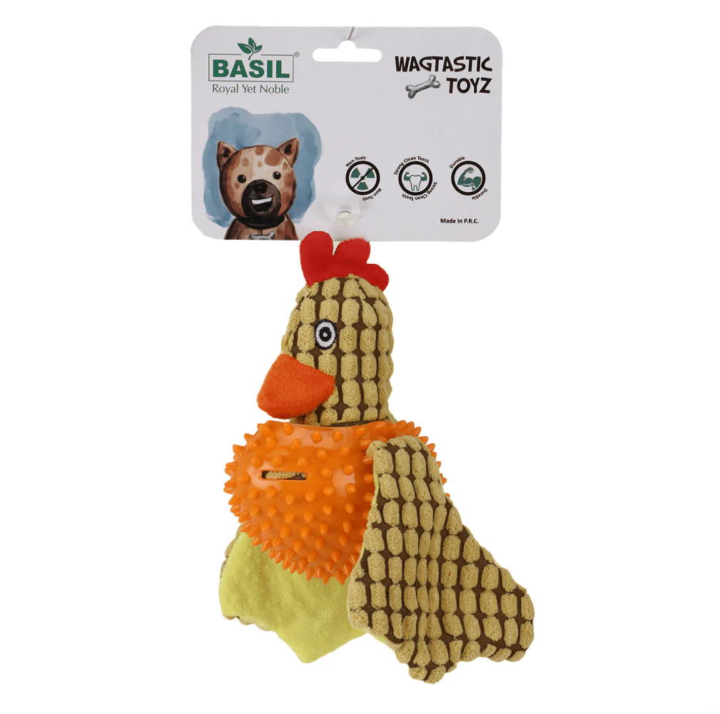 Basil Bird Shaped Plush Toy with Squeaky Neck for Dogs - Image 4