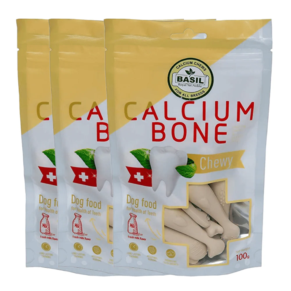 Basil Calcium Chew Bones Dog Treats - Image 3