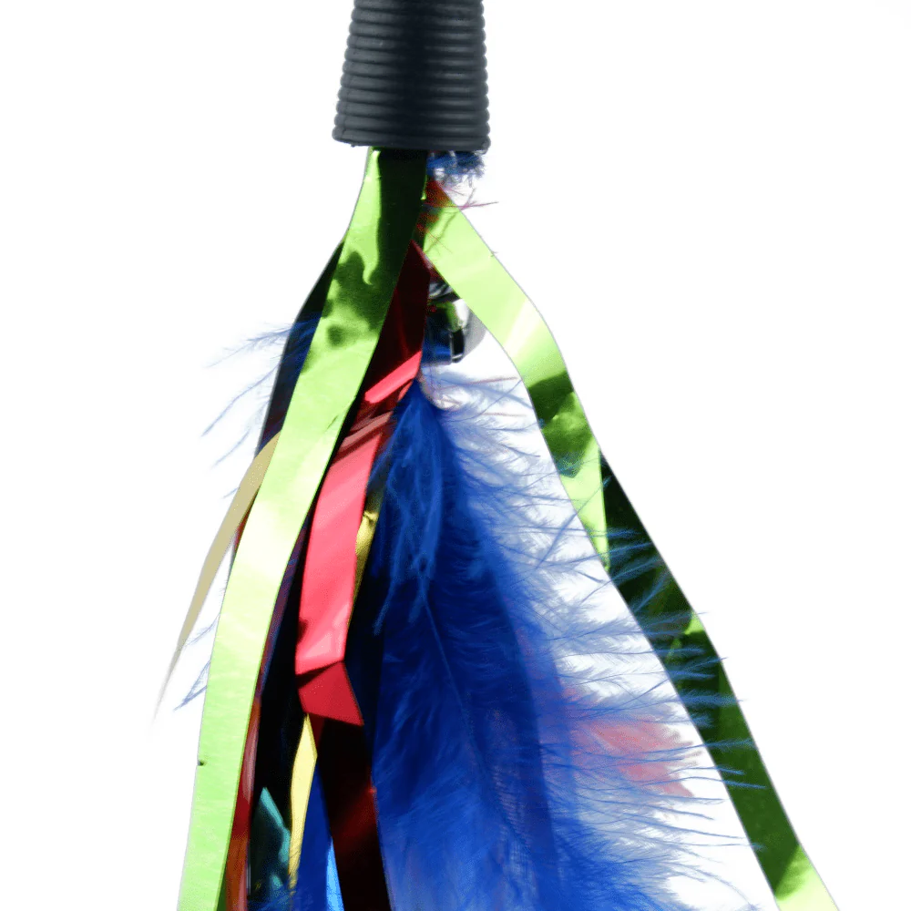 Basil Cat Teaser with Feathers & Bell for Cats - Image 2