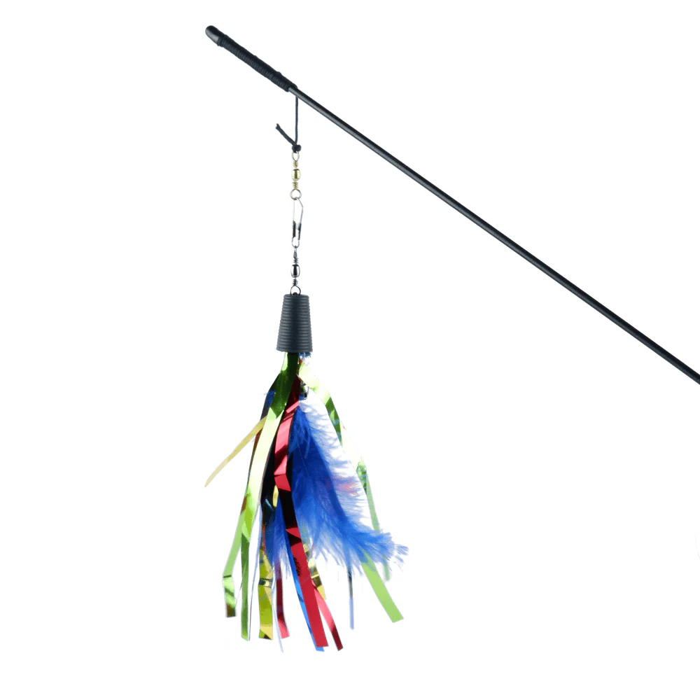Basil Cat Teaser with Feathers & Bell for Cats - Image 3