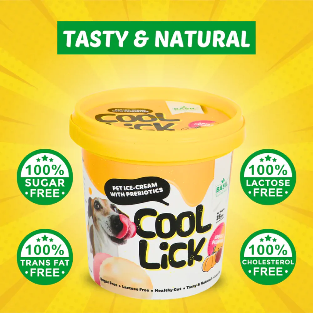 Basil Cool Lick Apple & Pumpkin with Added Prebiotics Ice Cream for Dogs - Image 3