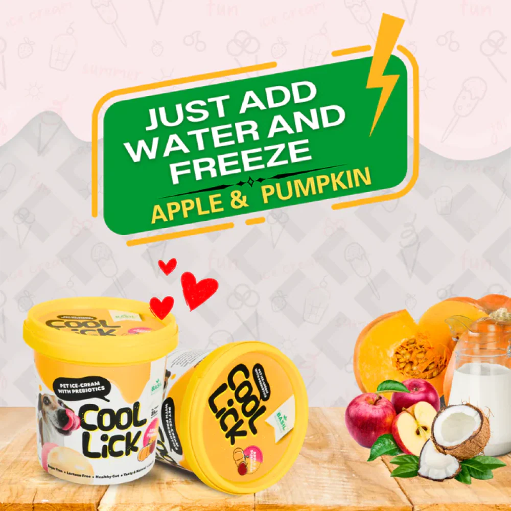 Basil Cool Lick Apple & Pumpkin with Added Prebiotics Ice Cream for Dogs - Image 5