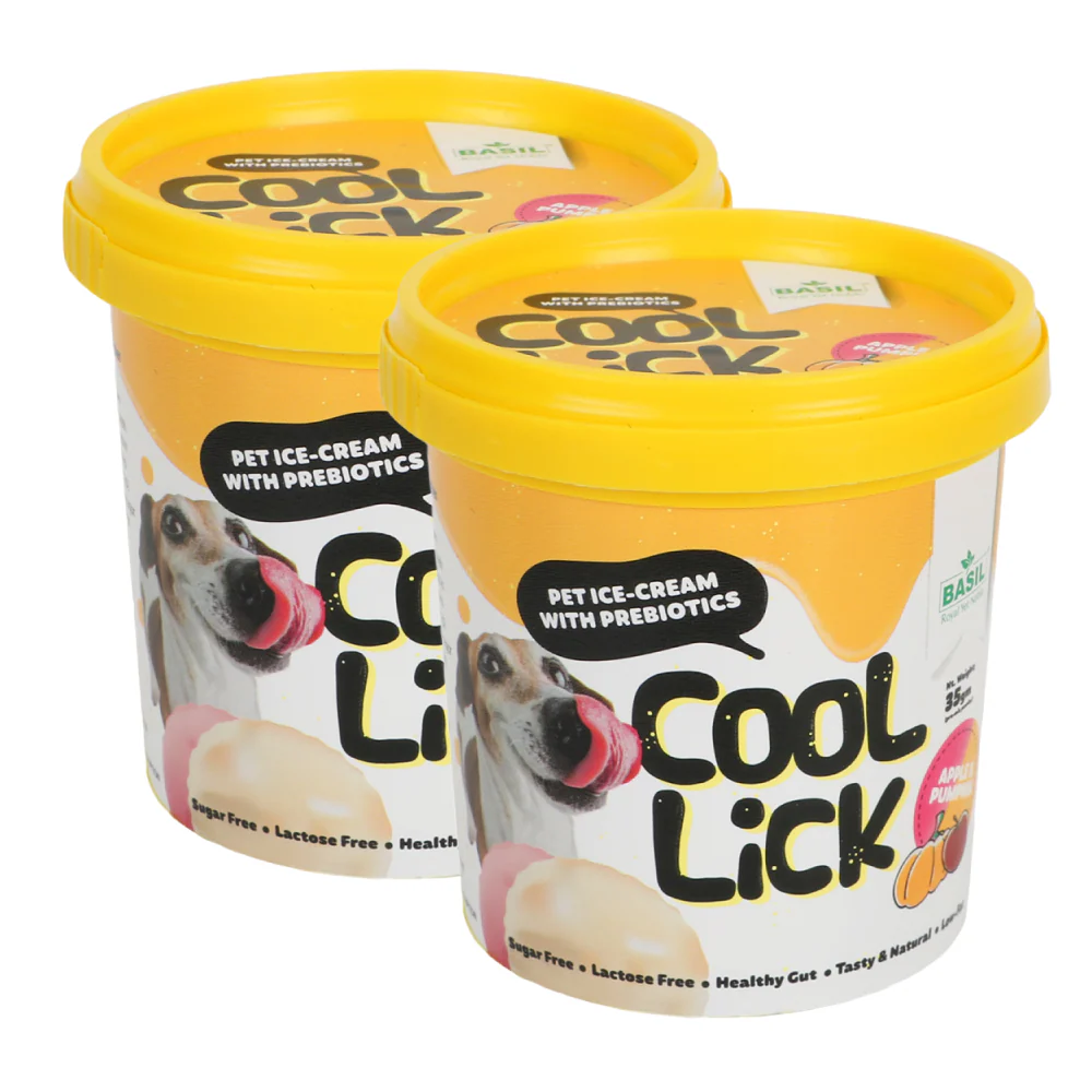 Basil Cool Lick Apple & Pumpkin with Added Prebiotics Ice Cream for Dogs - Image 9