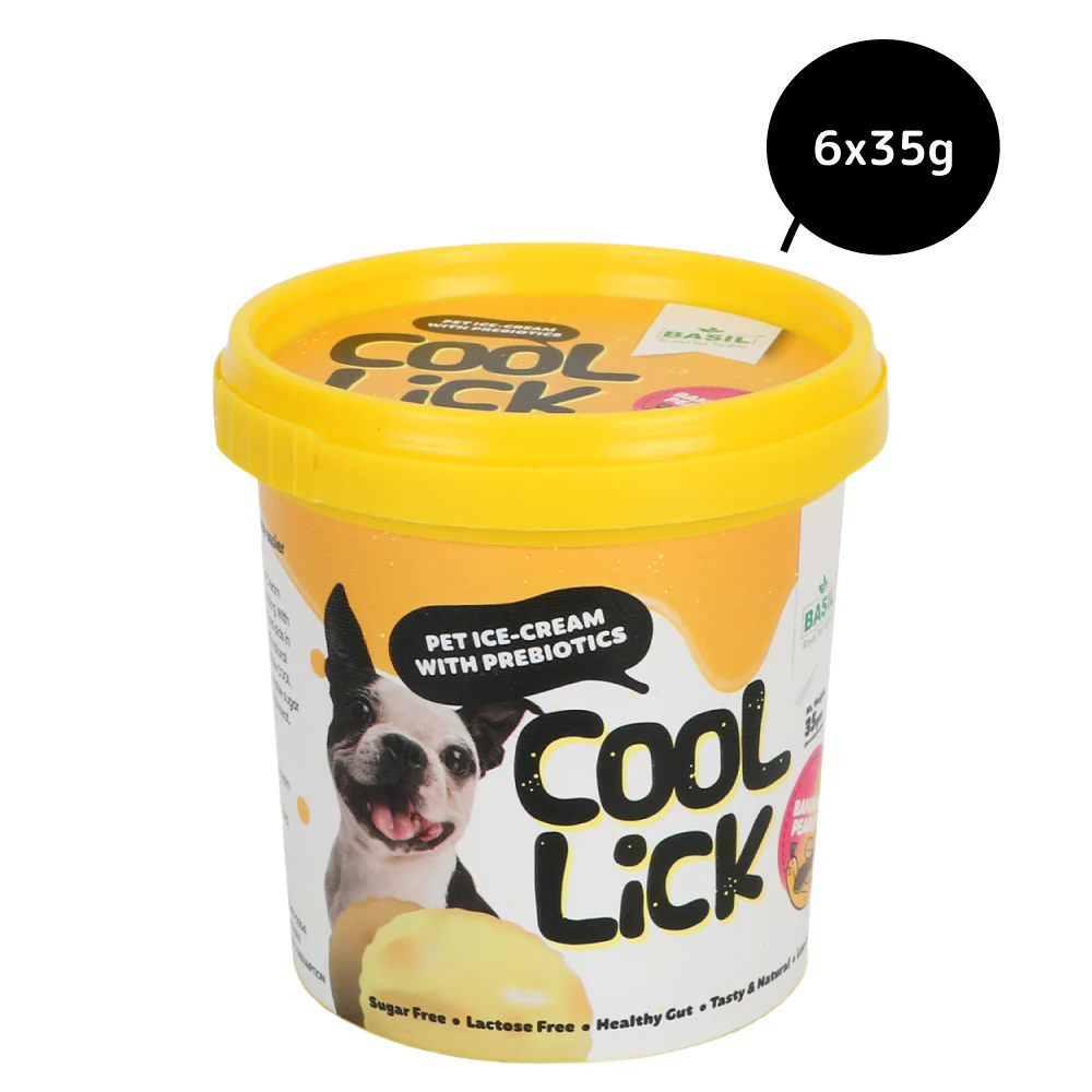 Basil Cool Lick Banana & Peanuts with Added Prebiotics Ice Cream for Dogs - Image 10