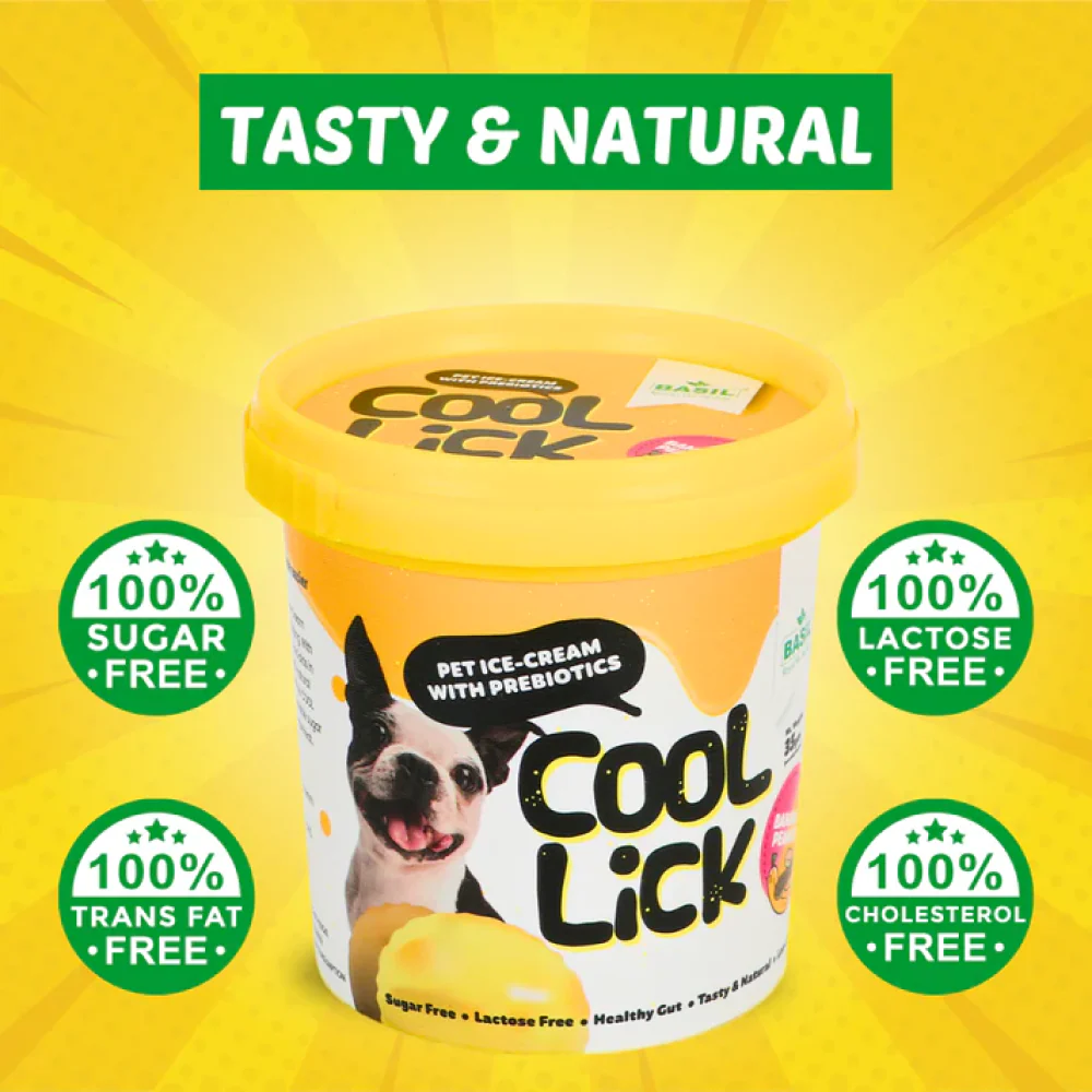 Basil Cool Lick Banana & Peanuts with Added Prebiotics Ice Cream for Dogs - Image 3