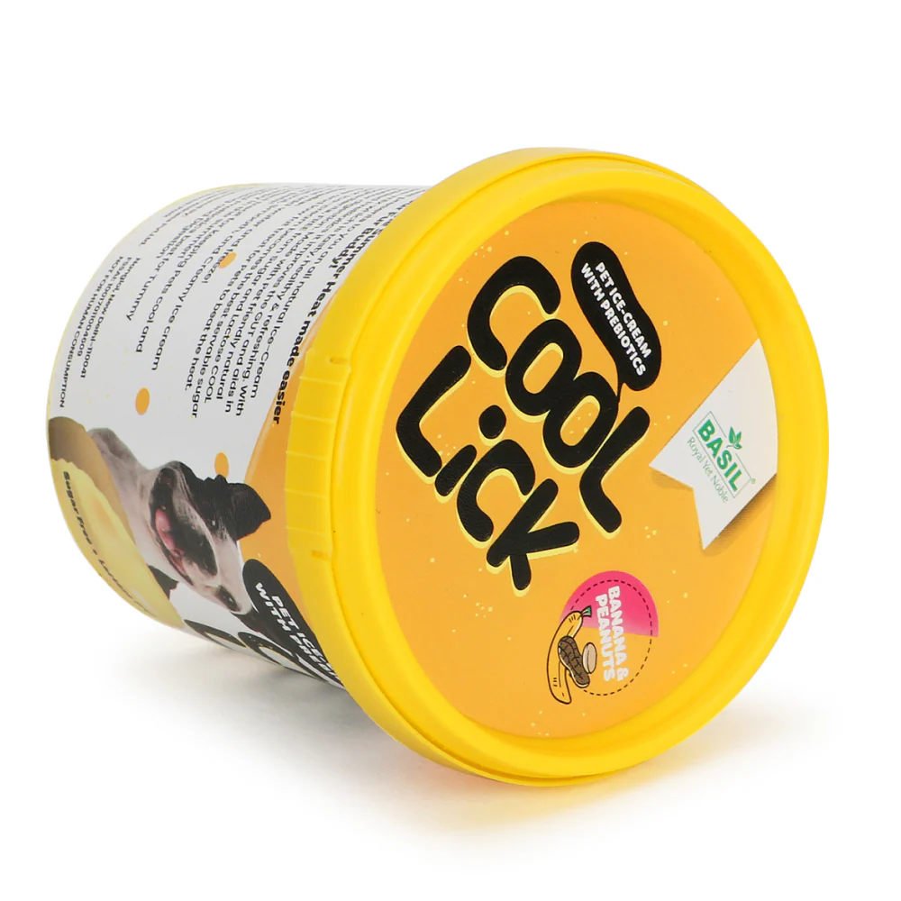 Basil Cool Lick Banana & Peanuts with Added Prebiotics Ice Cream for Dogs - Image 6