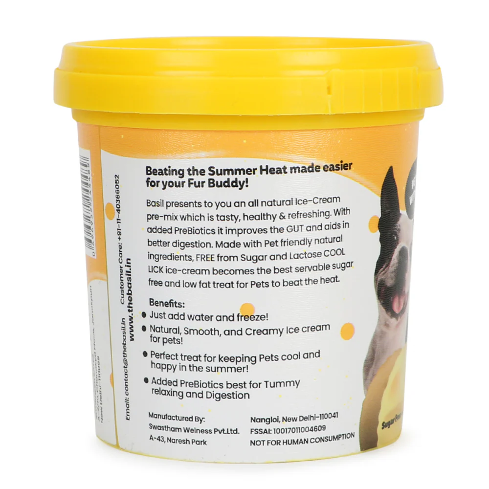Basil Cool Lick Banana & Peanuts with Added Prebiotics Ice Cream for Dogs - Image 8