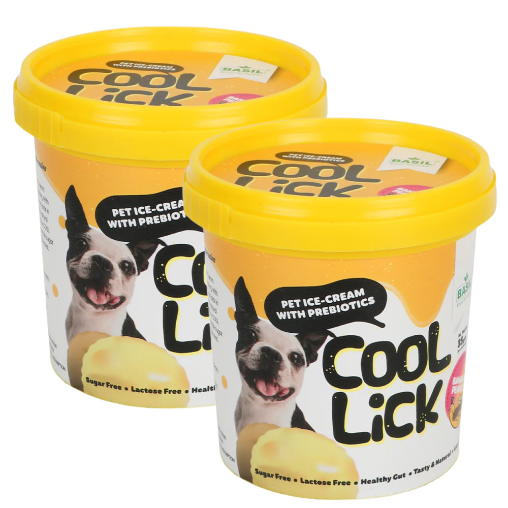 Basil Cool Lick Banana & Peanuts with Added Prebiotics Ice Cream for Dogs - Image 9