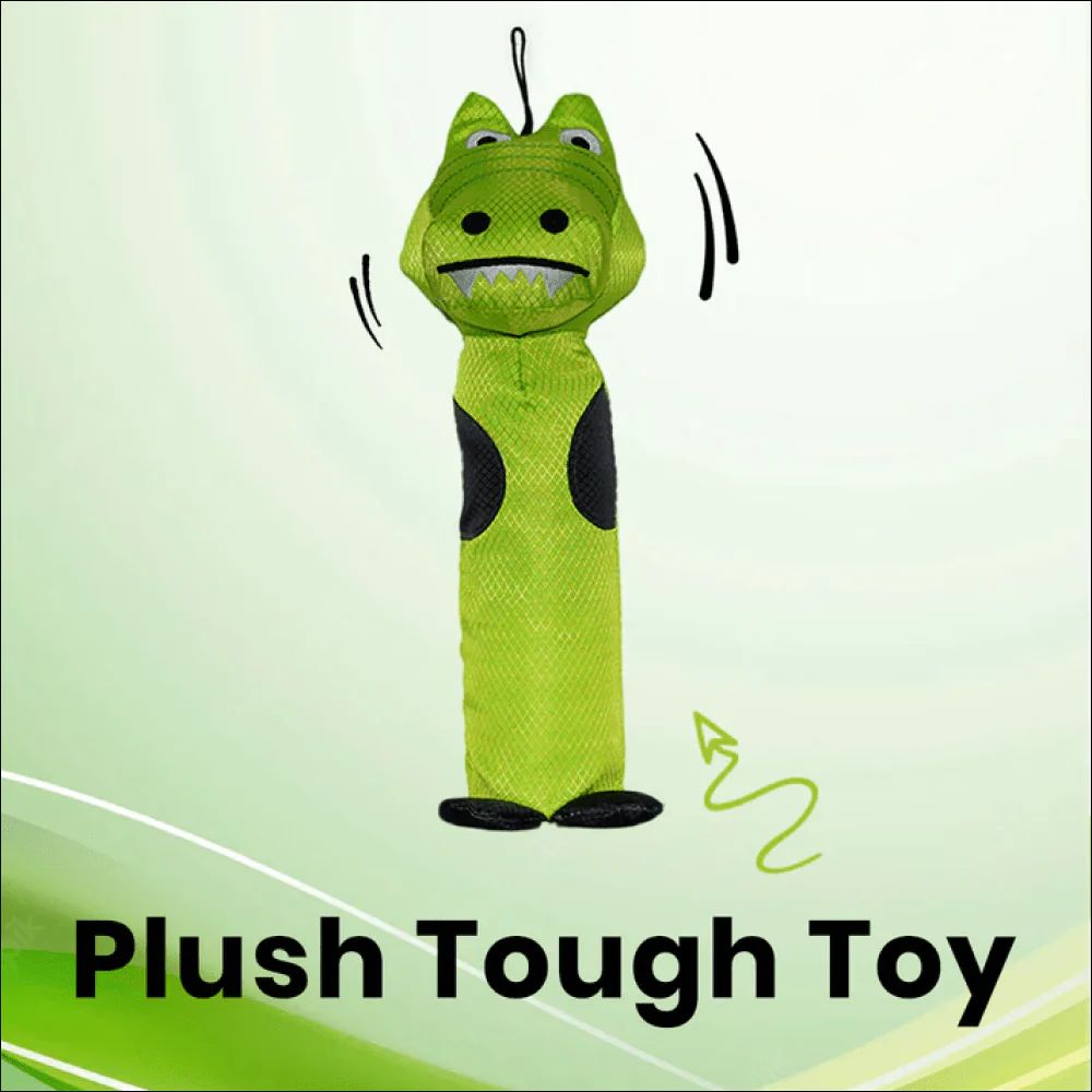 Basil Crunchy Crocodile Plush Toy for Dogs and Cats (Green) - Image 2