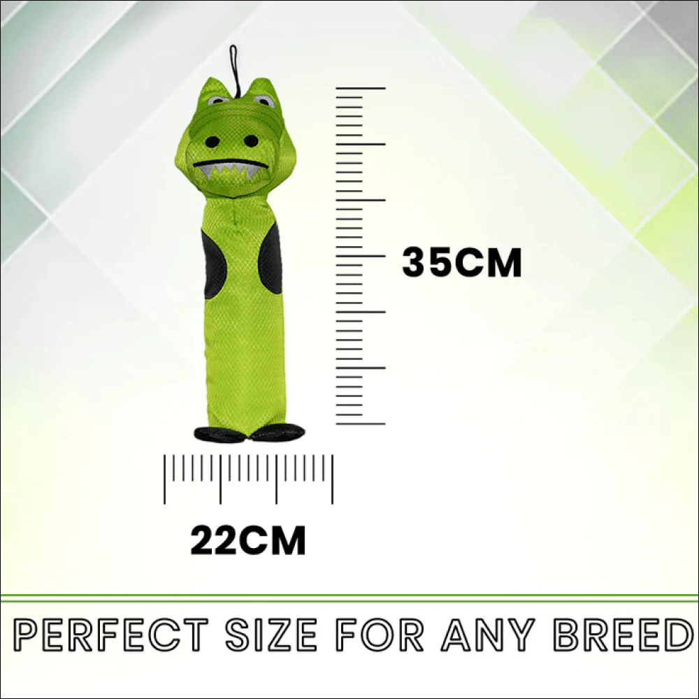 Basil Crunchy Crocodile Plush Toy for Dogs and Cats (Green) - Image 4
