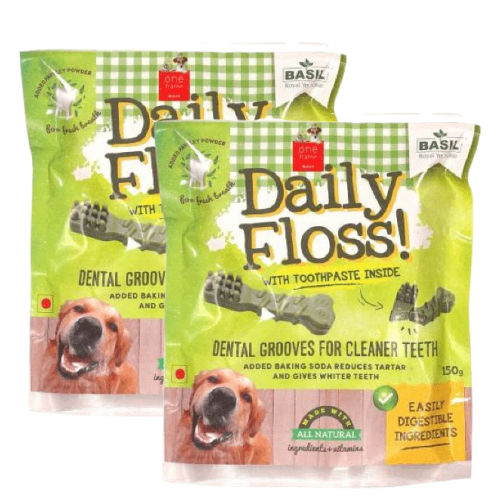 Basil Daily Floss with Toothpaste Stuffing Dog Treats - Image 2