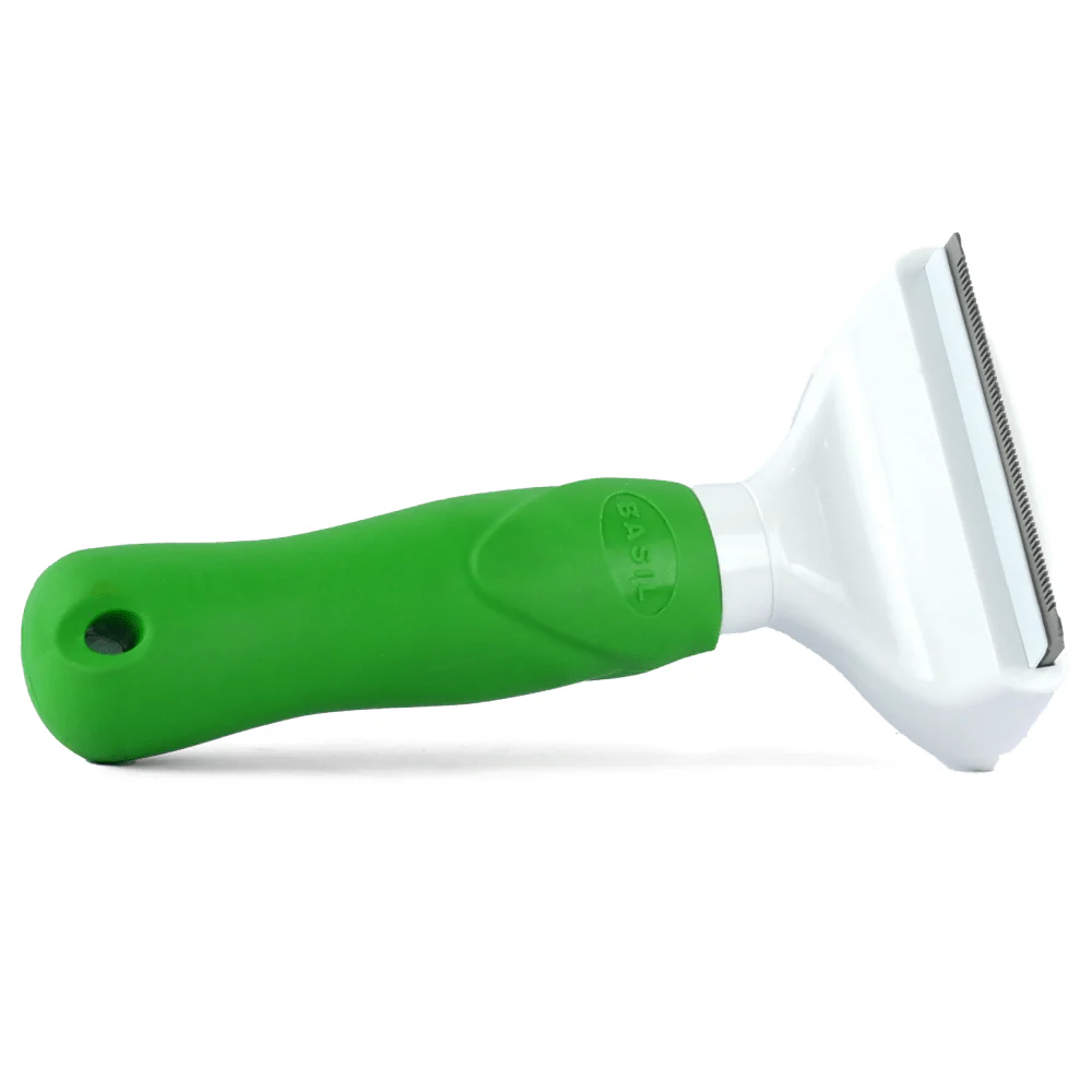 Basil De Shedding Comb with Auto Release Button for Dogs and Cats (Green) - Image 2