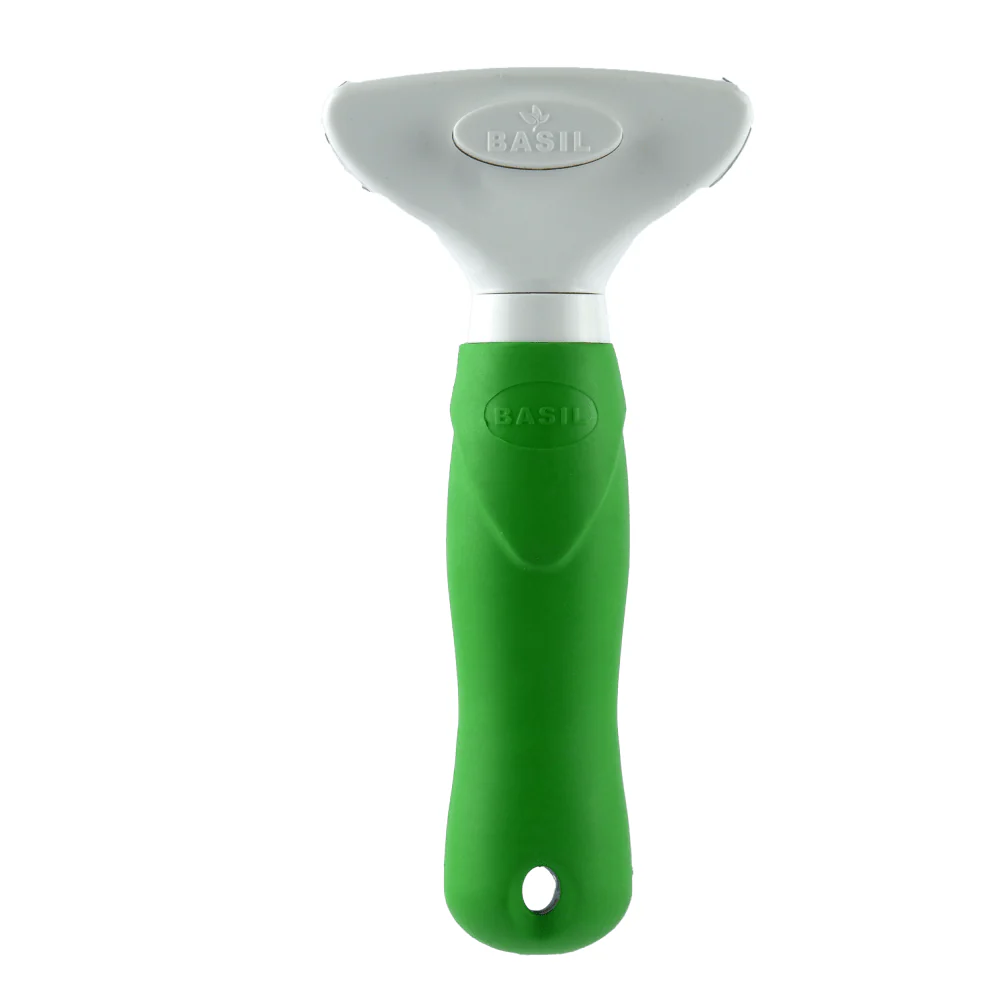 Basil De Shedding Comb with Auto Release Button for Dogs and Cats (Green) - Image 3