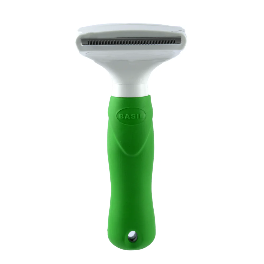 Basil De Shedding Comb with Auto Release Button for Dogs and Cats (Green) - Image 5
