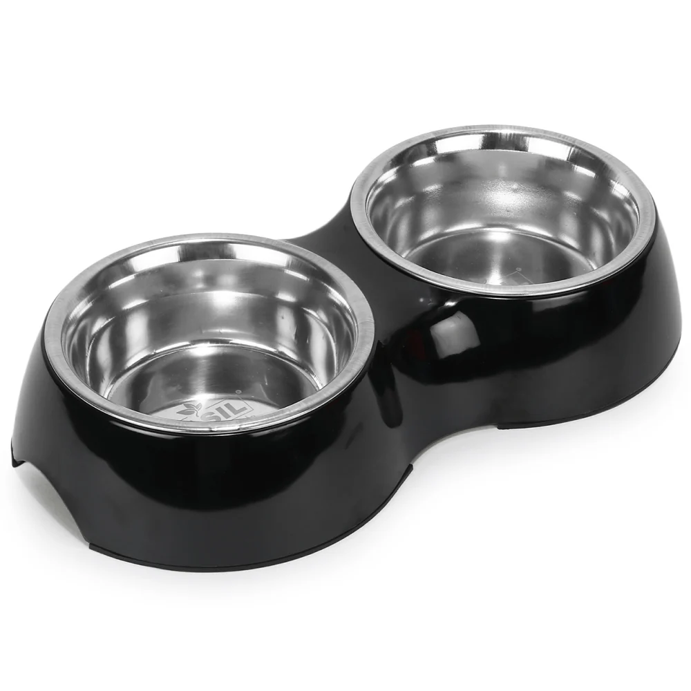 Basil Double Melamine Bowl Dinner Set for Dogs and Cats - Image 5