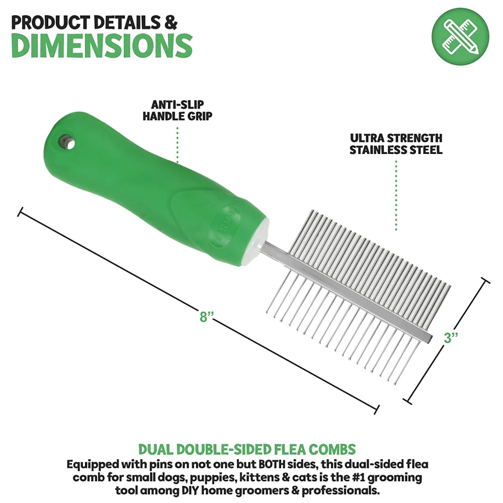 Basil Double Sided Flea Comb for Dogs and Cats - Image 4