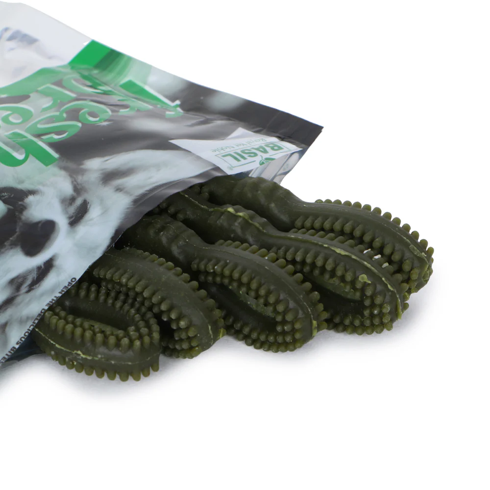 Basil Fresh Breath Chewy Bone Dog Treat - Image 4