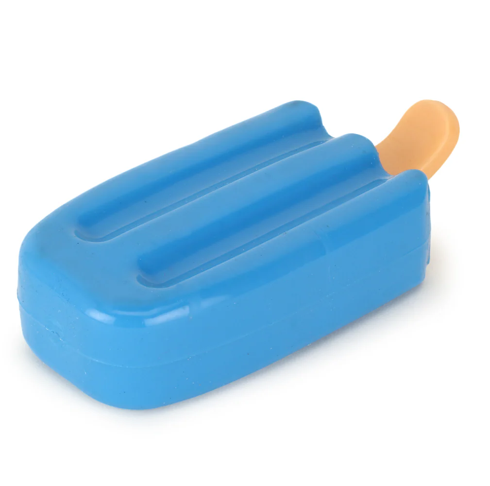 Basil Ice Cream Shaped Cool Lick Silicon Chew Toy for Dogs (Blue) - Image 4