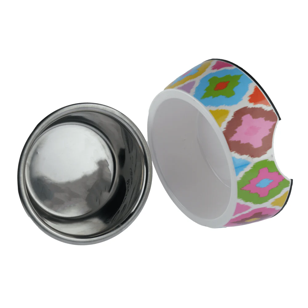 Basil Ikkat Print Melamine Bowl for Dogs and Cats - Image 2